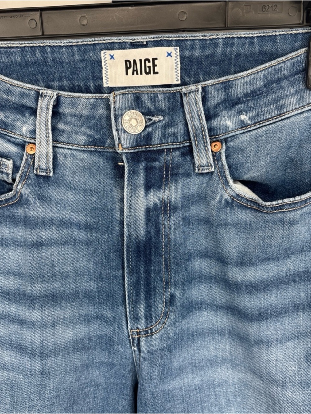 PAIGE Anessa dark Blue Denim Flare Jeans - Classic Five-Pocket - Picture 2 of 11